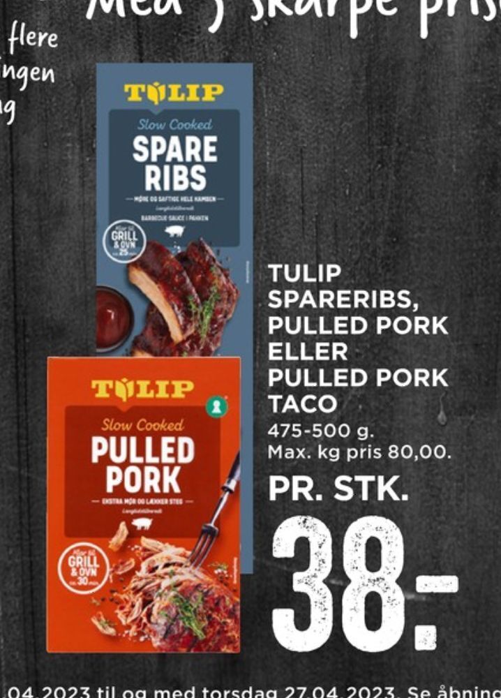 Tulip pulled pork tilbud hos MENY