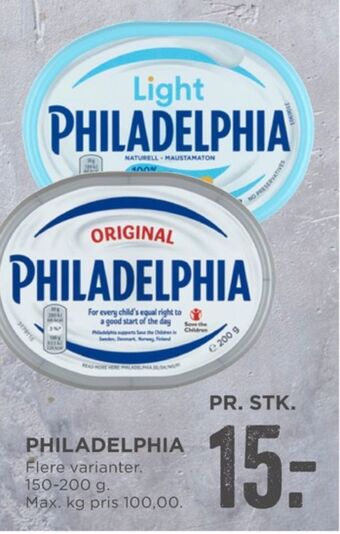 MENY Philadelphia flødeost light tilbud