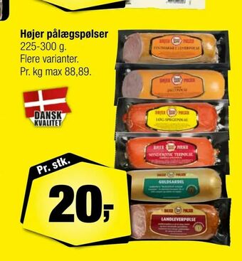 Calle Højer pålægspølser tilbud