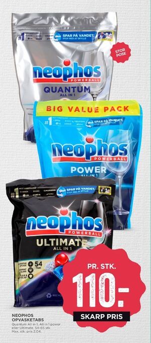 MENY Neophos maskinopvask-tabs tilbud