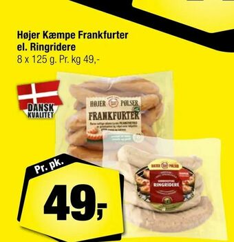 Calle Højer Kæmpe Frankfurter el. Ringridere tilbud