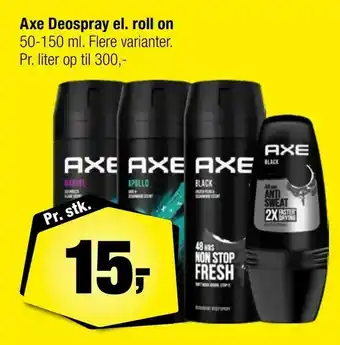 Calle Axe Deospray el. roll on tilbud