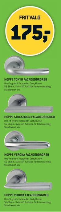 XL-BYG Hoppe dørgreb tilbud