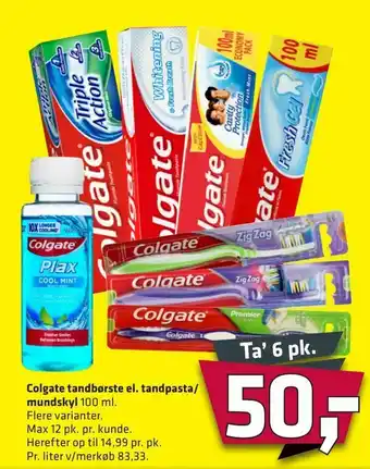 Fleggaard Colgate tandbørste el. tandpasta/ mundskyl tilbud