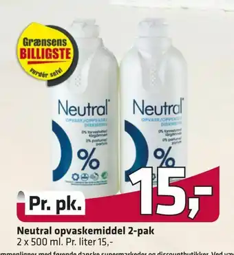 Fleggaard Neutral opvaskemiddel 2-pak tilbud