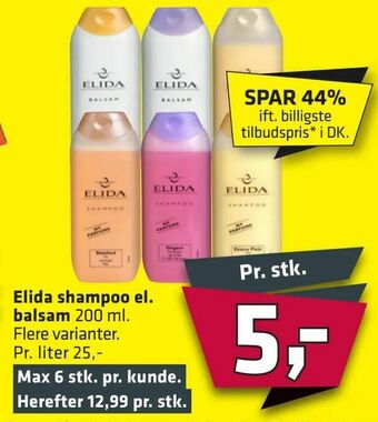 Fleggaard Elida shampoo el. balsam tilbud