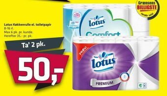 Fleggaard Lotus Køkkenrulle el. toiletpapir tilbud
