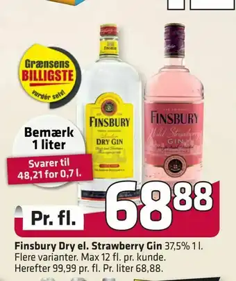 Fleggaard Finsbury Dry el. Strawberry Gin tilbud
