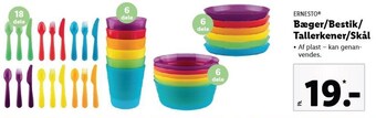 Lidl Ernesto bæger/bestik/tallerkener/skål tilbud