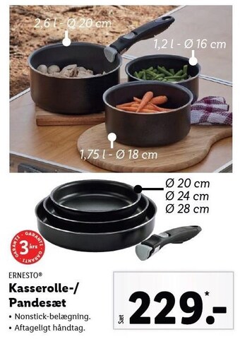 Lidl Ernesto kasserolle-/pandesæt tilbud