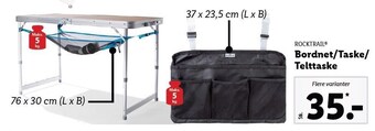 Lidl Rocktrail bordnet/taske/telttaske tilbud