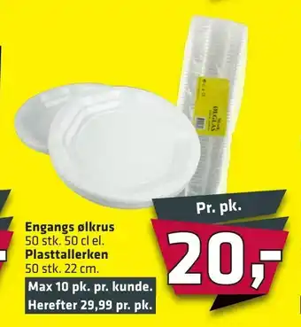 Fleggaard Engangs ølkrus, Plasttallerken tilbud