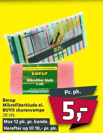 Fleggaard Borup Mikrofiberklude el. BUYit skuresvampe tilbud