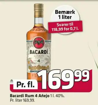 Fleggaard Bacardi Rum 4 Añejo tilbud