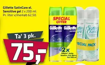 Fleggaard Gillette SatinCare el. Sensitive gel tilbud