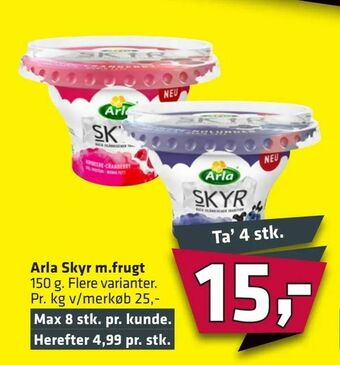Fleggaard Arla Skyr m.frugt tilbud