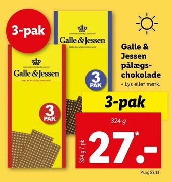 Let-Køb Galle & Jessen pålægschokolade tilbud