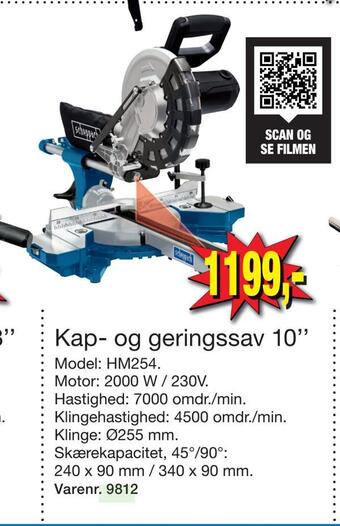 Harald Nyborg Kap- og geringssav 10'' tilbud