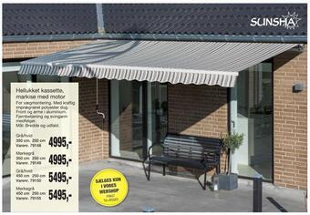 Harald Nyborg Hellukket kassette, markise med motor tilbud