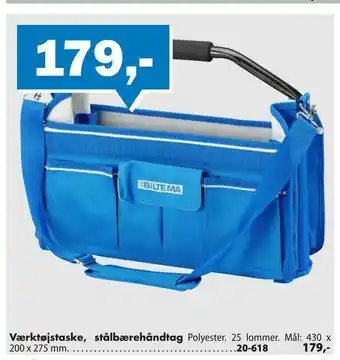 Biltema Værktøjstaske, stålbærehåndtag tilbud