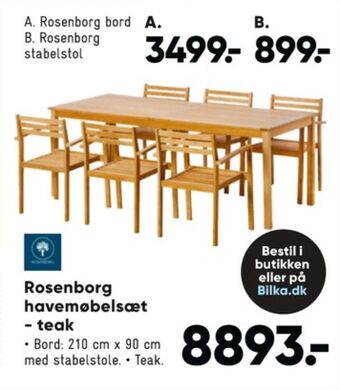 Bilka Rosenborg havemøbelsæt tilbud