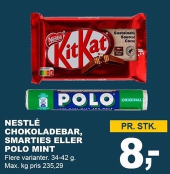 Let-Køb Nestlé chokoladebar, smarties eller polo mint tilbud
