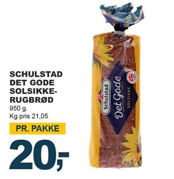 Let-Køb Schulstad det gode solsikkerugbrød tilbud