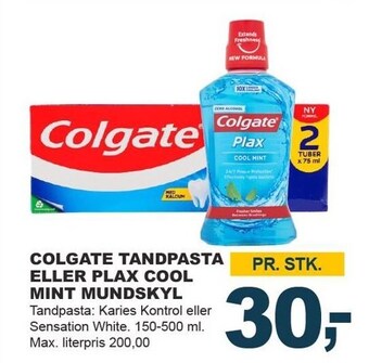 Let-Køb Colgate tandpasta eller plax cool mint mundskyl tilbud