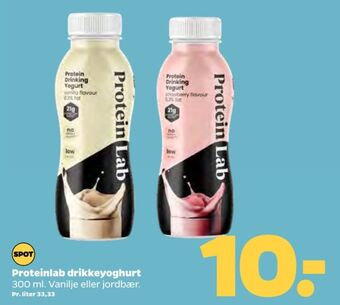 Netto Protein lab drikkeyoghurt strawberry tilbud