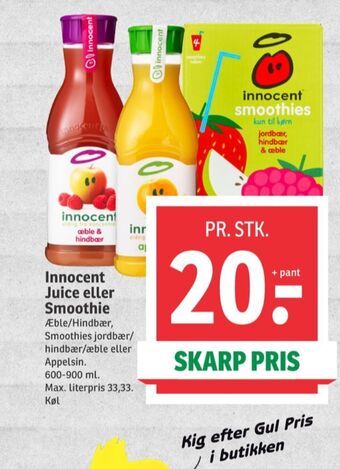 SPAR Innocent æblejuice, hindbær tilbud