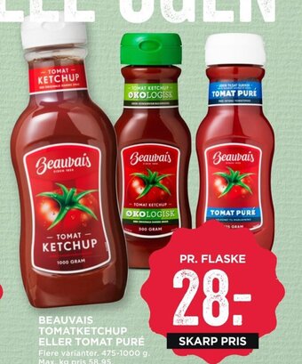 MENY Beauvais Tomatketchup eller Tomat Puré tilbud