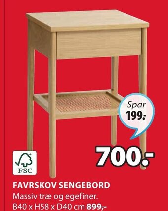 JYSK FAVRSKOV SENGEBORD tilbud