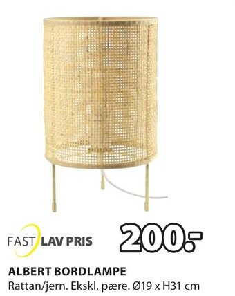 JYSK ALBERT BORDLAMPE tilbud