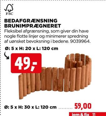 jem & fix Bedafgrænsning brunimprægneret tilbud