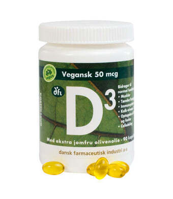 Grønne dfi vitaminer, d3 vitamin 50 mcg vegan, 90 kap