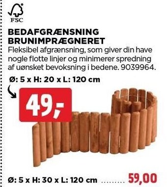 jem & fix Fsc bedafgrænsning brunimprægneret tilbud