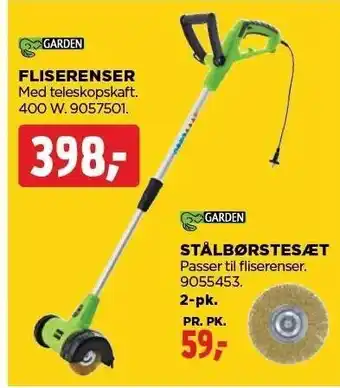jem & fix Garden fliserenser el. stålbørstesæt tilbud