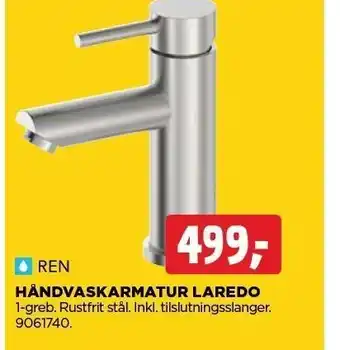 jem & fix Ren håndvaskarmatur laredo tilbud