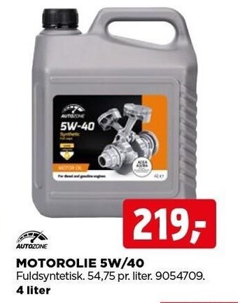 jem & fix Autozone motorolie 5w/40 tilbud