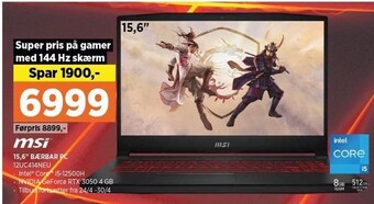 Power 15,6´´ bærbar pc tilbud