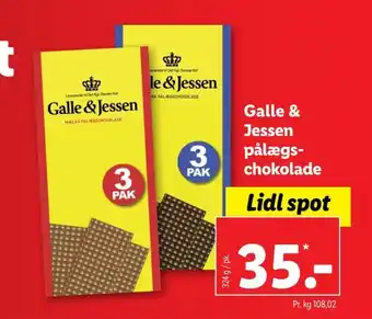 Lidl Galle & jessen pålægschokolade mælk tilbud
