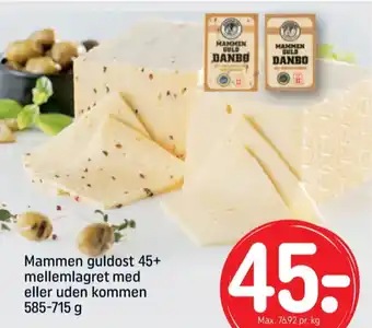 REMA 1000 Mammen skæreost danbo guld mellemlagret kommen tilbud