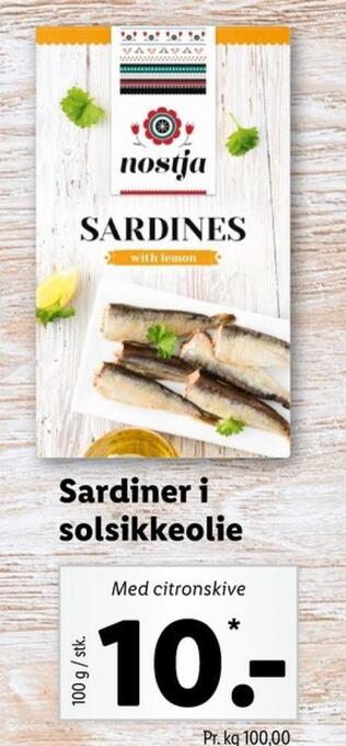 Lidl Nostja sardiner tilbud