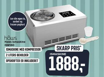 Skousen Haws ismaskine ism180 tilbud