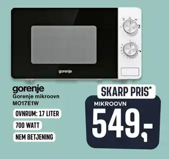 Skousen Gorenje mikroovn mo17e1w tilbud