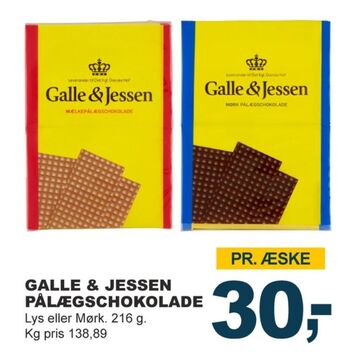 Galle & jessen pålægschokolade mælk