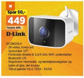 Power D-link overvågningskamera tilbud
