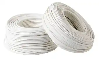 jem & fix Ledning 100 m. 2 x 0,75 mm². rund hvid tilbud