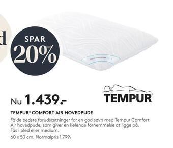 SENG Tempur ® comfort air hovedpude tilbud