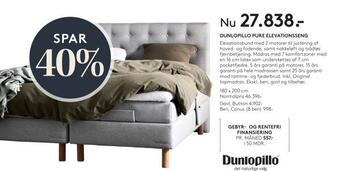 SENG Dunlopillo pure elevationsseng tilbud